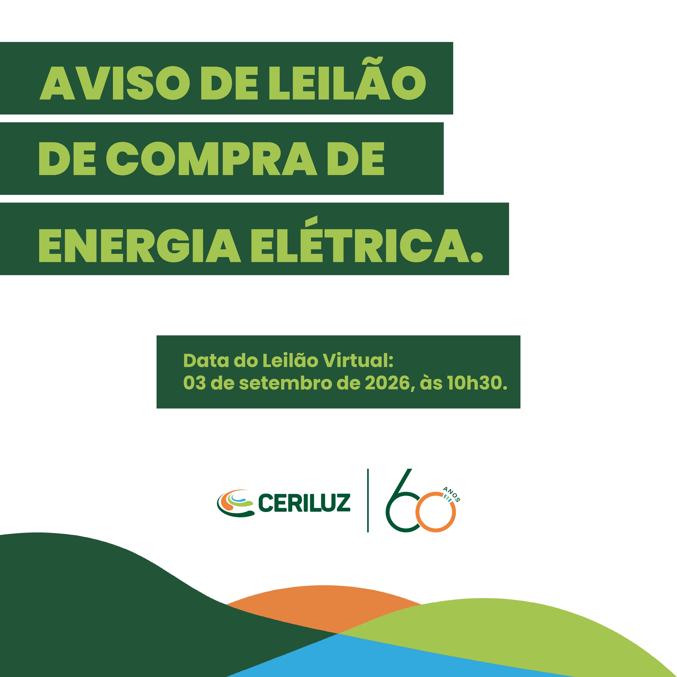 CERILUZ PROMOVE LEILÃO PARA COMPRA DE ENERGIA PARA SUPRIMENTO DE ASSOCIADOS
